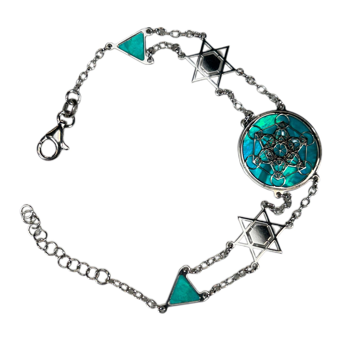 METATRON, BRACCIALE CON SFONDO IN MADREPERLA NATURALE.