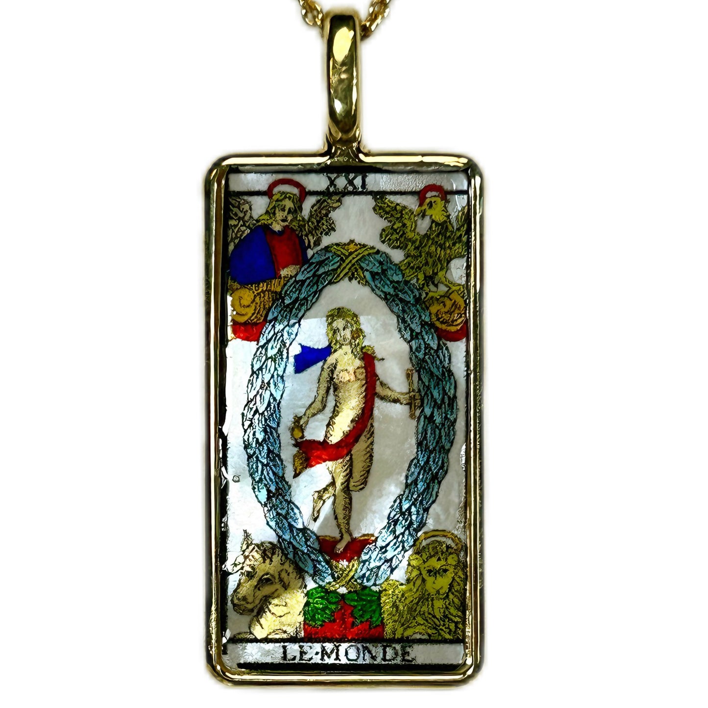TAROCCHI DI MARSIGLIA, CIONDOLO IN MADREPERLA NATURALE.